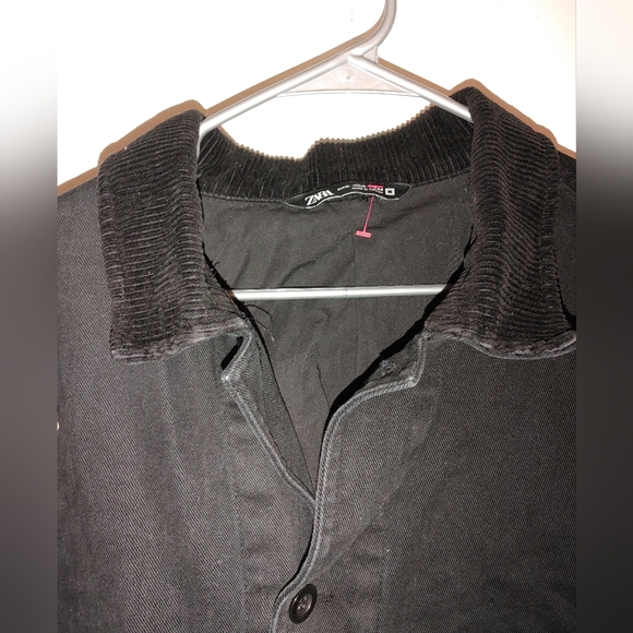 Zara Utility Contrast cotton and corduroy jacket Sz.XL Black - Picture 6 of 10